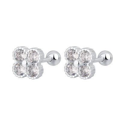 Luxury 925 Sterling Silver Round Zircon Earrings – Elegant Women Jewelry