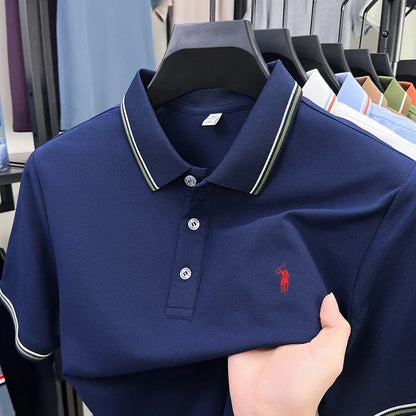 Noverlla™ Men's Luxury Polo Shirt – Short Sleeve Business Casual Top with Embroidered Detail