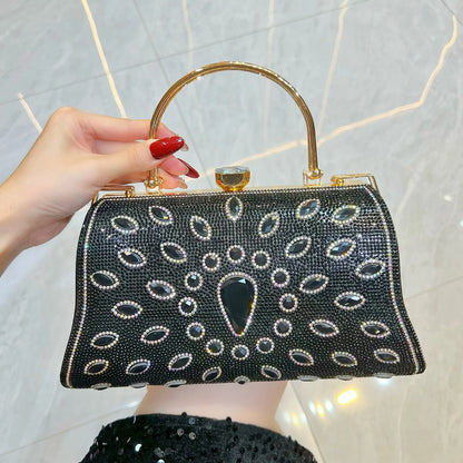 Noverlla Crystal Rhinestone Handbag – Elegant Chain Shoulder & Evening Bag