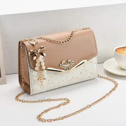 Luxury Sequin Chain Shoulder Bag for Women – Elegant Bow Fashion Handbag