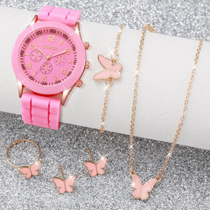 Noverlla™ Elegant 6-Piece Watch & Jewelry Set – The Perfect Gift for Her ✨