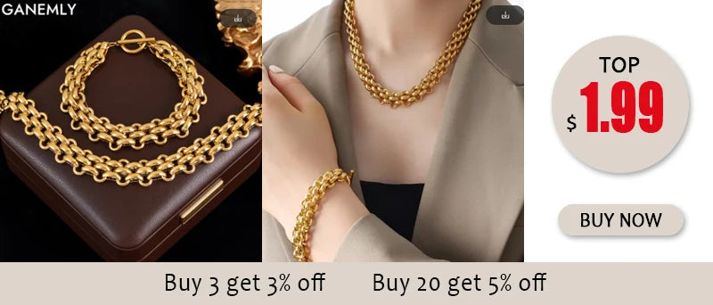 Luxury Heart Necklace & Bracelet Set for Women – Stainless Steel Gold Jewelry Gift