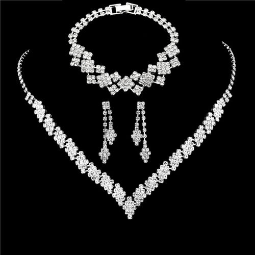 Noverlla™ Luxury Rhinestone Tassel Jewelry Set | Elegant Necklace & Earrings