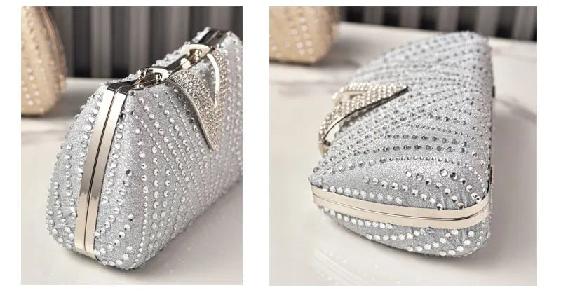 Diamond Rhinestone Shoulder & Crossbody Bag – Women Luxury Wedding Handbag