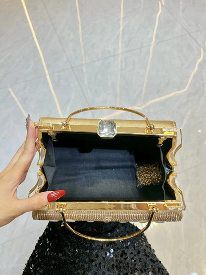 Noverlla Crystal Rhinestone Handbag – Elegant Chain Shoulder & Evening Bag