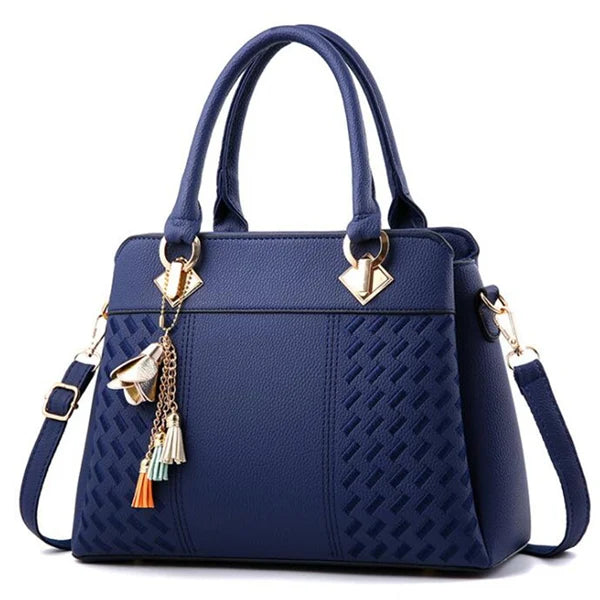 Luxury Women's Shoulder Bag – Embroidered Large Capacity Tote with Tassel