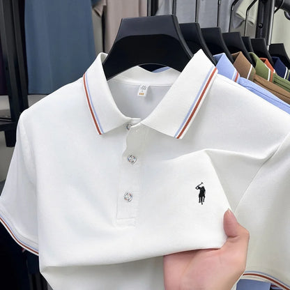 Noverlla™ Men's Luxury Polo Shirt – Short Sleeve Business Casual Top with Embroidered Detail