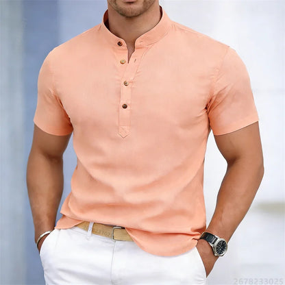 Noverlla™ Premium Stand Collar Polo – Slim Fit Men's Fashion Shirt