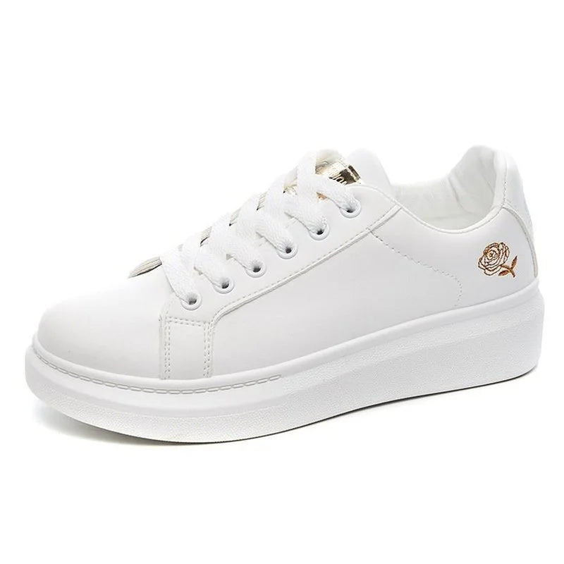Noverlla™ Women's Embroidered Sneakers – Breathable Lace-Up Casual Shoes