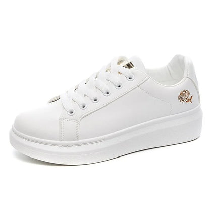 Noverlla™ Women's Embroidered Sneakers – Breathable Lace-Up Casual Shoes