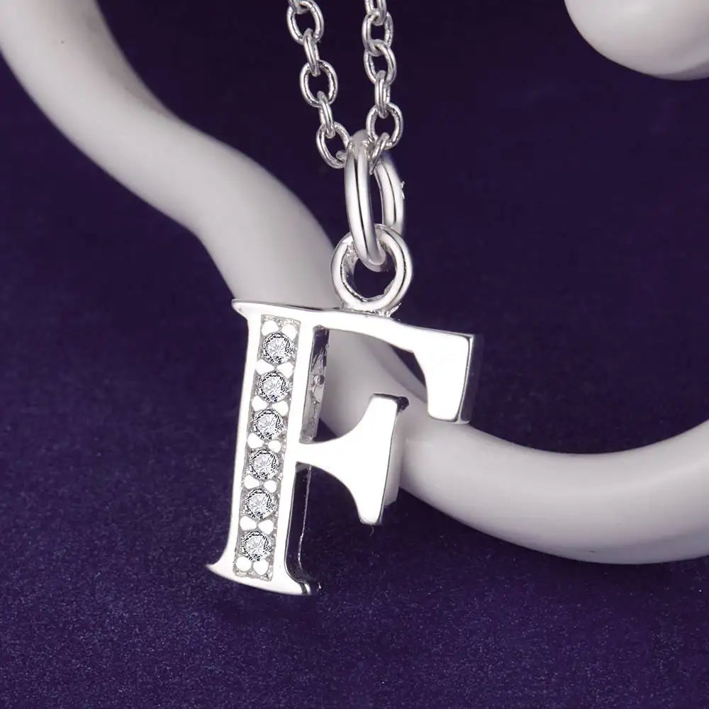 Noverlla 925 Sterling Silver Initial Necklace – Zircon Zirconia Pendant for Women