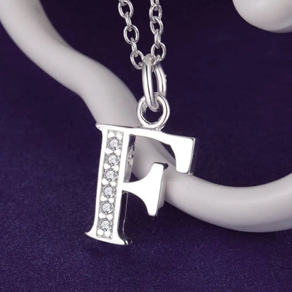 Noverlla 925 Sterling Silver Initial Necklace – Zircon Zirconia Pendant for Women