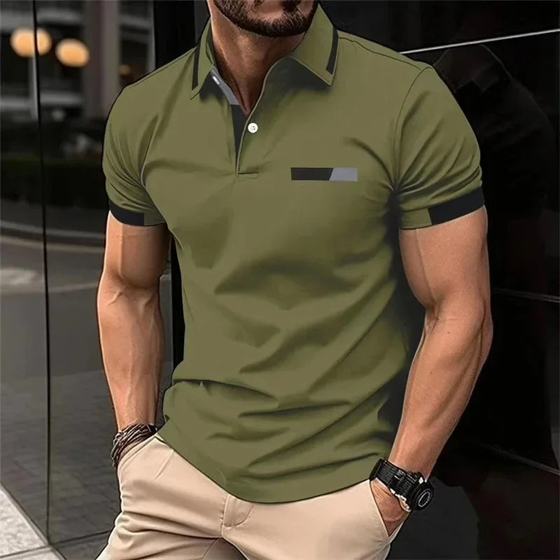 Men's Slim Fit Sports Polo Shirt – Casual Gym & Running Short Sleeve Performance T-Shirt