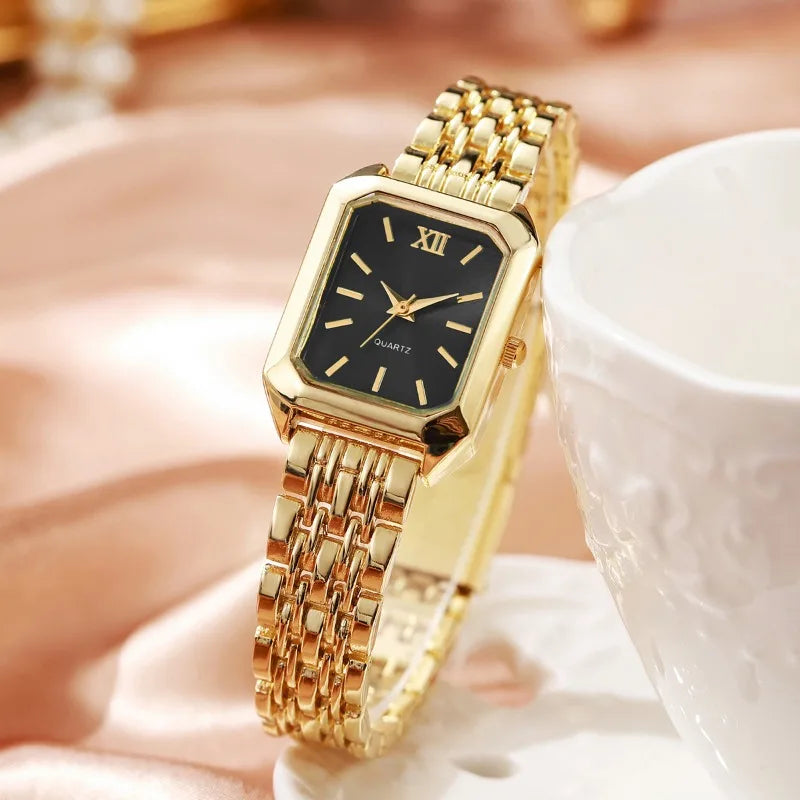 Noverlla™ Elegant Women's Rhinestone Watch & Jewelry Set | 5-Piece Quartz Gift Collection