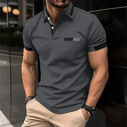 Men's Slim Fit Sports Polo Shirt – Casual Gym & Running Short Sleeve Performance T-Shirt