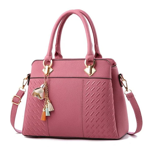 Luxury Women's Shoulder Bag – Embroidered Large Capacity Tote with Tassel