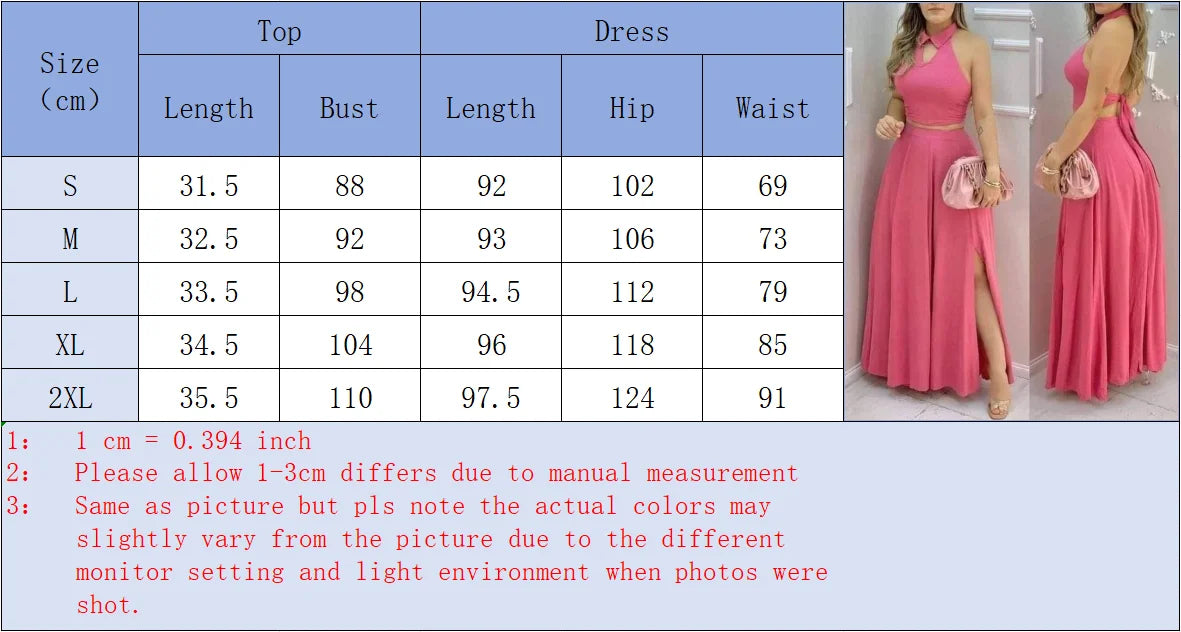 Noverlla™ Women's Halter Crop Top & Maxi Skirt Set – Elegant Two-Piece Outfit