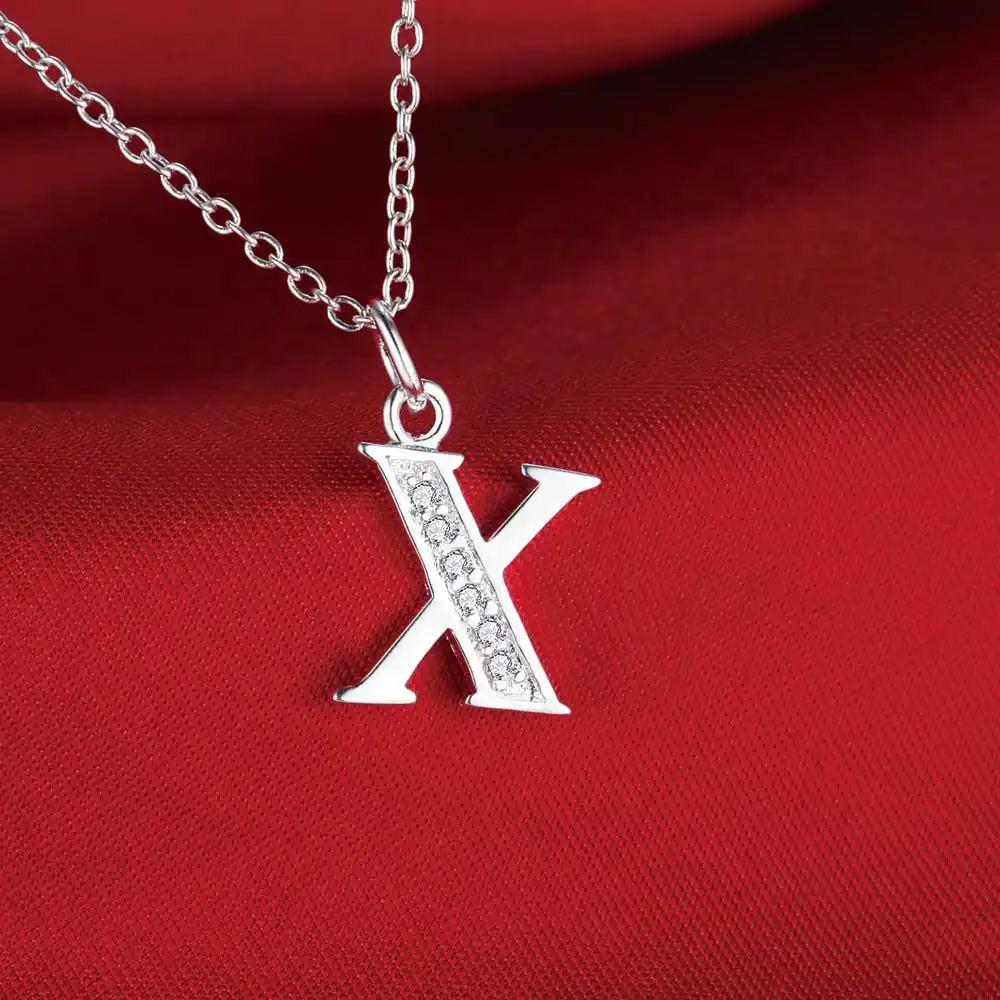Noverlla 925 Sterling Silver Initial Necklace – Zircon Zirconia Pendant for Women
