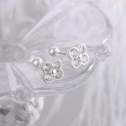 Luxury 925 Sterling Silver Round Zircon Earrings – Elegant Women Jewelry