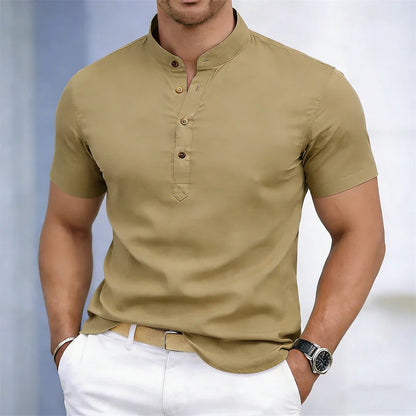 Noverlla™ Premium Stand Collar Polo – Slim Fit Men's Fashion Shirt