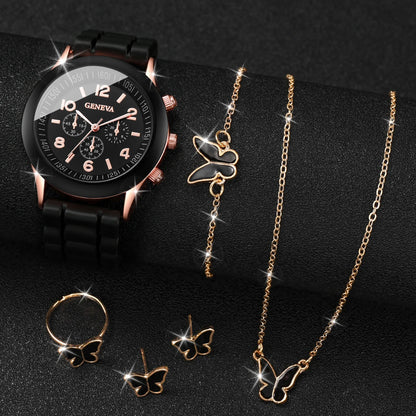 Noverlla™ Elegant 6-Piece Watch & Jewelry Set – The Perfect Gift for Her ✨