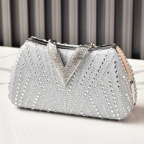 Diamond Rhinestone Shoulder & Crossbody Bag – Women Luxury Wedding Handbag