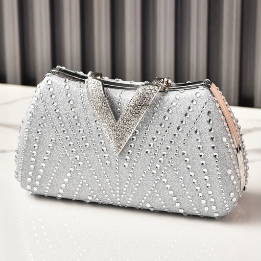 Diamond Rhinestone Shoulder & Crossbody Bag – Women Luxury Wedding Handbag