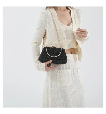 Luxury Glitter Clutch Bag for Women – Evening Party & Wedding Handbag with Chain