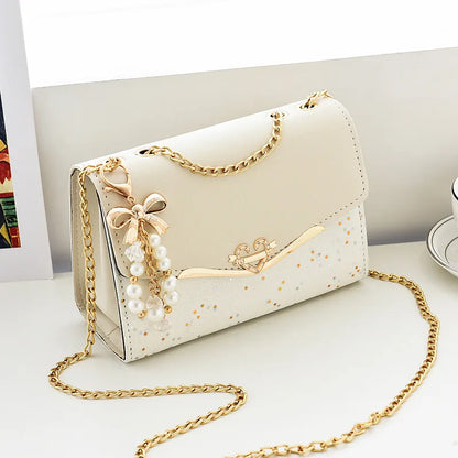 Luxury Sequin Chain Shoulder Bag for Women – Elegant Bow Fashion Handbag
