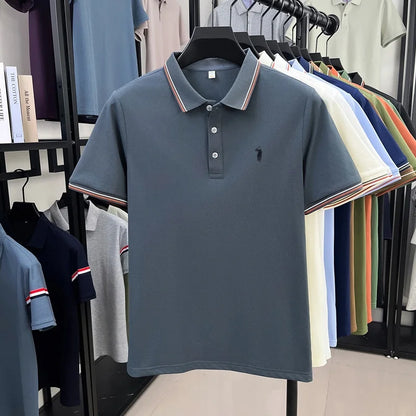 Noverlla™ Men's Luxury Polo Shirt – Short Sleeve Business Casual Top with Embroidered Detail