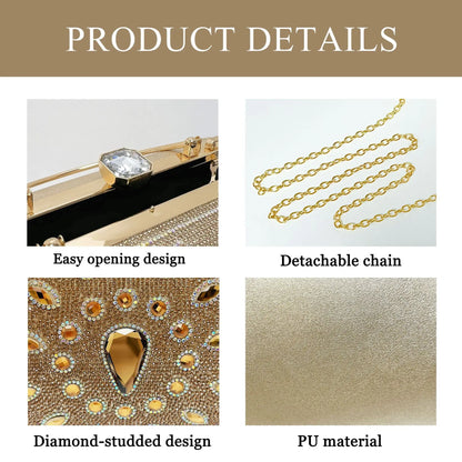 Noverlla Crystal Rhinestone Handbag – Elegant Chain Shoulder & Evening Bag