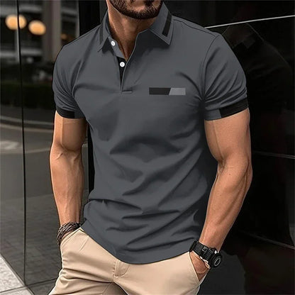 Men's Slim Fit Sports Polo Shirt – Casual Gym & Running Short Sleeve Performance T-Shirt