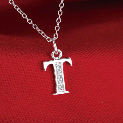 Noverlla 925 Sterling Silver Initial Necklace – Zircon Zirconia Pendant for Women