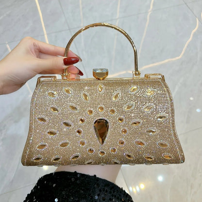 Noverlla Crystal Rhinestone Handbag – Elegant Chain Shoulder & Evening Bag