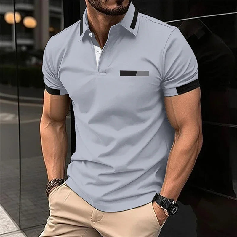 Men's Slim Fit Sports Polo Shirt – Casual Gym & Running Short Sleeve Performance T-Shirt