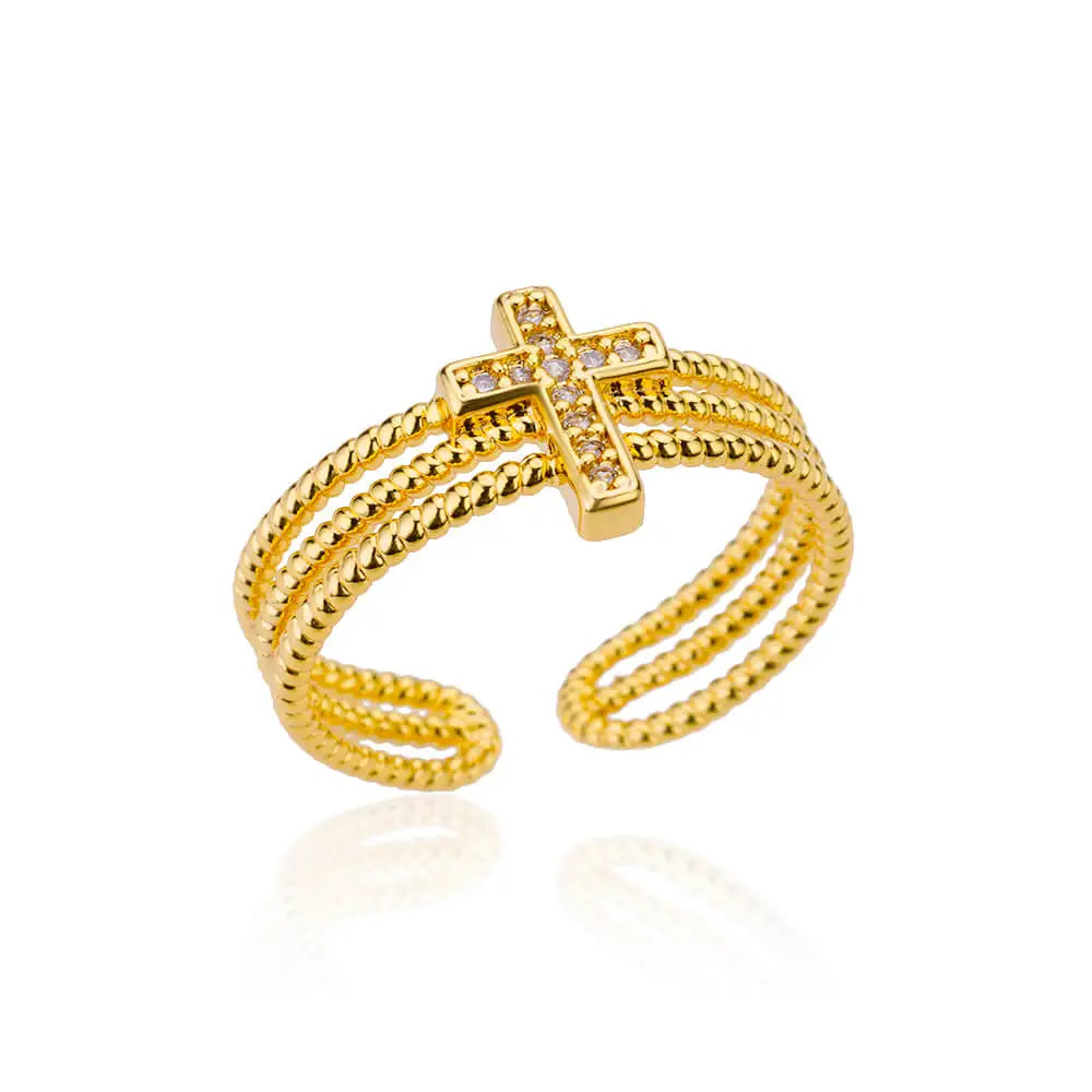 Noverlla™ Luxury Gold Stainless Steel Ring | Timeless Elegance for Women