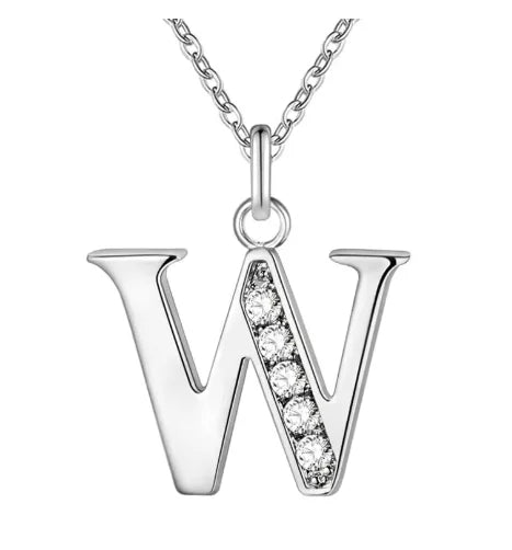 Noverlla 925 Sterling Silver Initial Necklace – Zircon Zirconia Pendant for Women