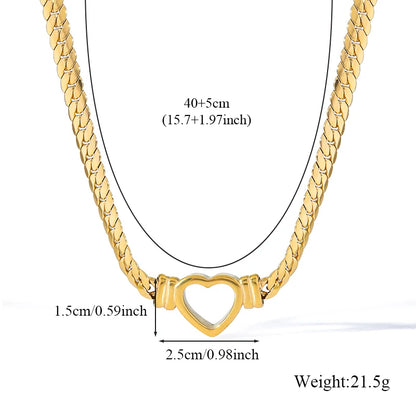 Luxury Heart Necklace & Bracelet Set for Women – Stainless Steel Gold Jewelry Gift