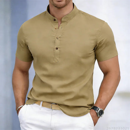 Noverlla™ Premium Stand Collar Polo – Slim Fit Men's Fashion Shirt