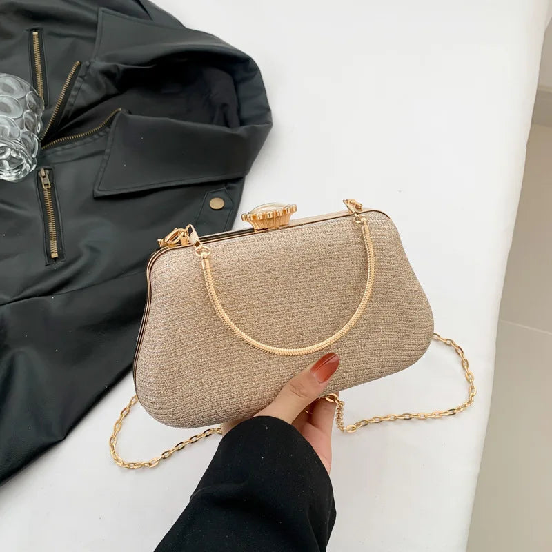 Luxury Glitter Clutch Bag for Women – Evening Party & Wedding Handbag with Chain