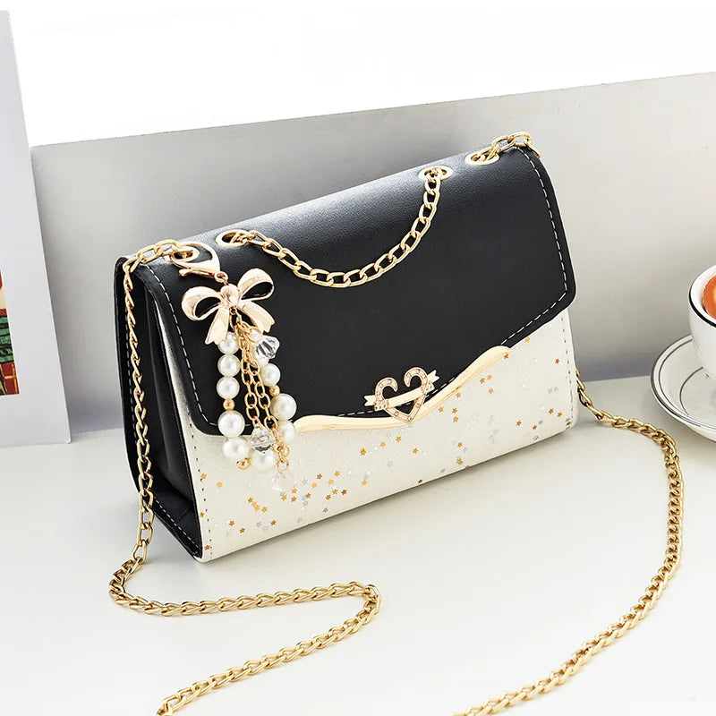Luxury Sequin Chain Shoulder Bag for Women – Elegant Bow Fashion Handbag