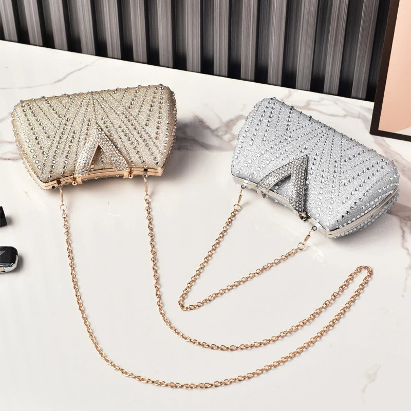 Diamond Rhinestone Shoulder & Crossbody Bag – Women Luxury Wedding Handbag
