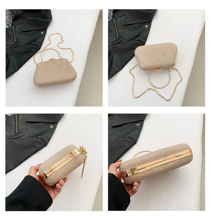 Luxury Glitter Clutch Bag for Women – Evening Party & Wedding Handbag with Chain