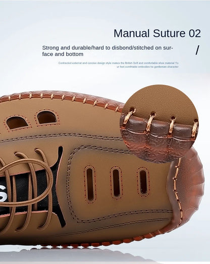 Noverlla™ Men's Leather Sandals – Breathable Non-Slip Summer Outdoor Shoes