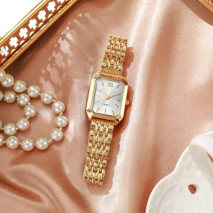 Noverlla™ Elegant Women's Rhinestone Watch & Jewelry Set | 5-Piece Quartz Gift Collection