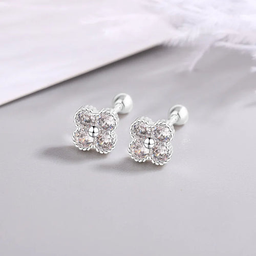 Luxury 925 Sterling Silver Round Zircon Earrings – Elegant Women Jewelry