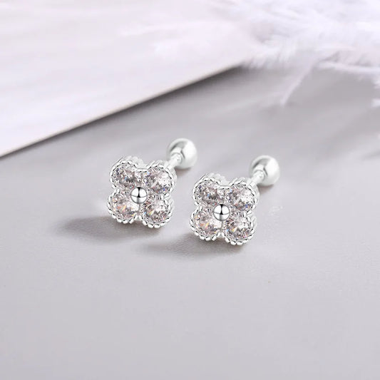 Luxury 925 Sterling Silver Round Zircon Earrings – Elegant Women Jewelry
