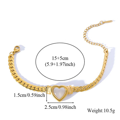 Luxury Heart Necklace & Bracelet Set for Women – Stainless Steel Gold Jewelry Gift