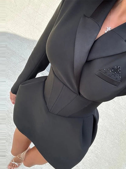Elegant Waist-Cinching Mini Dress