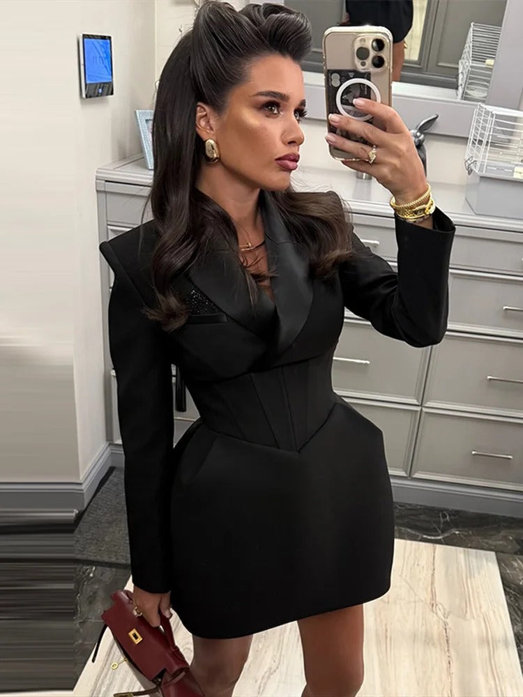 Elegant Waist-Cinching Mini Dress